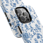Bigfoot Floral Porcelain Tough Phone Case — Vintage Delft Pattern Protective Phone Case