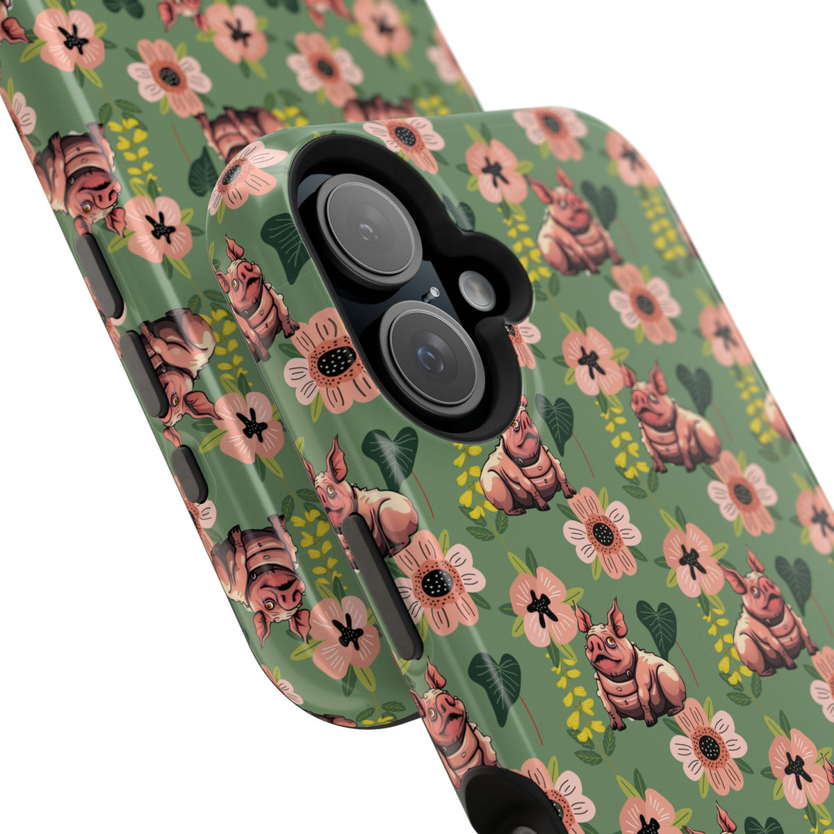 Floral Squonk Pattern Impact Phone Case — Protective iPhone Cover with Pink Flowers