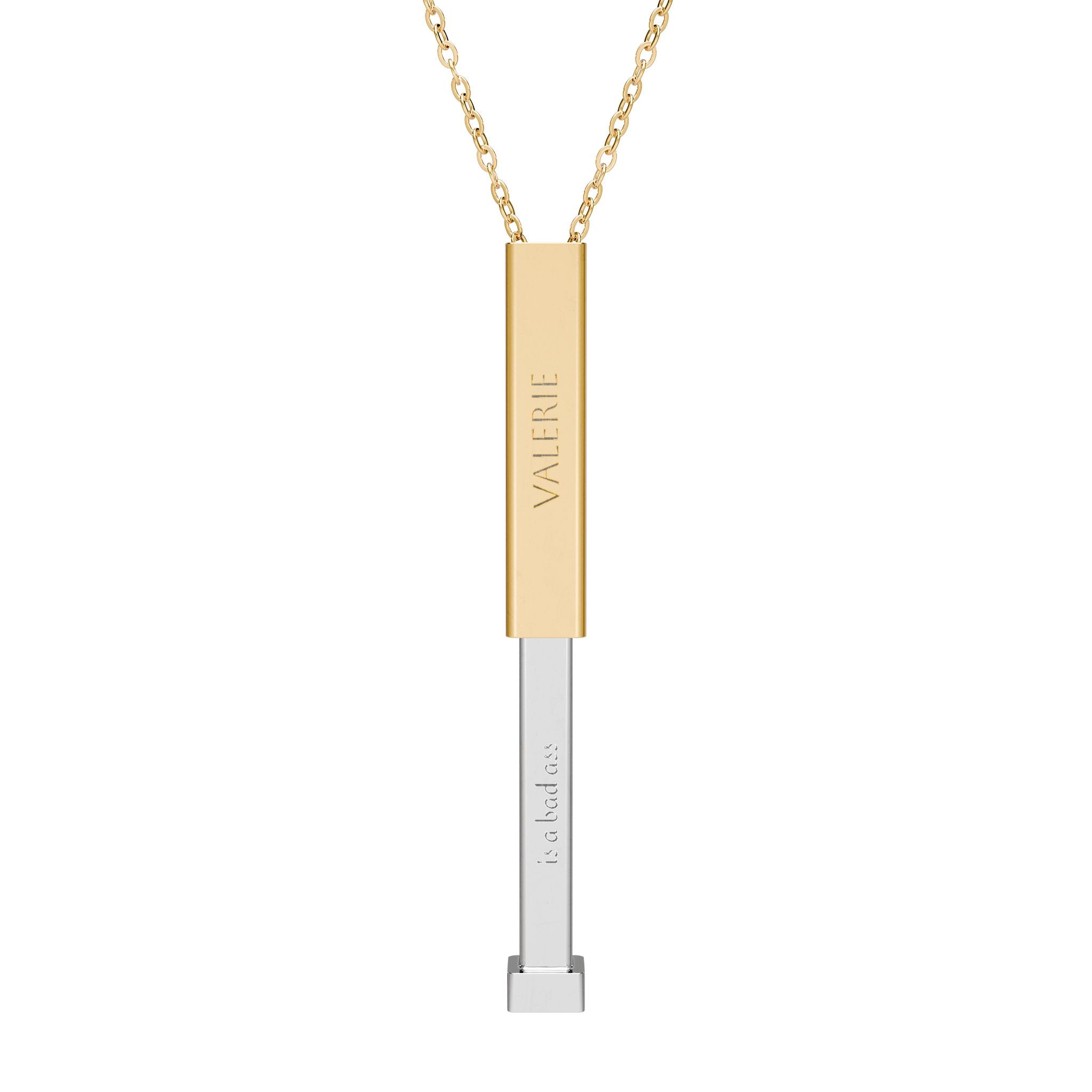 Personalize it! Hidden Message Sliding Blank Bar Necklace (Engraving)