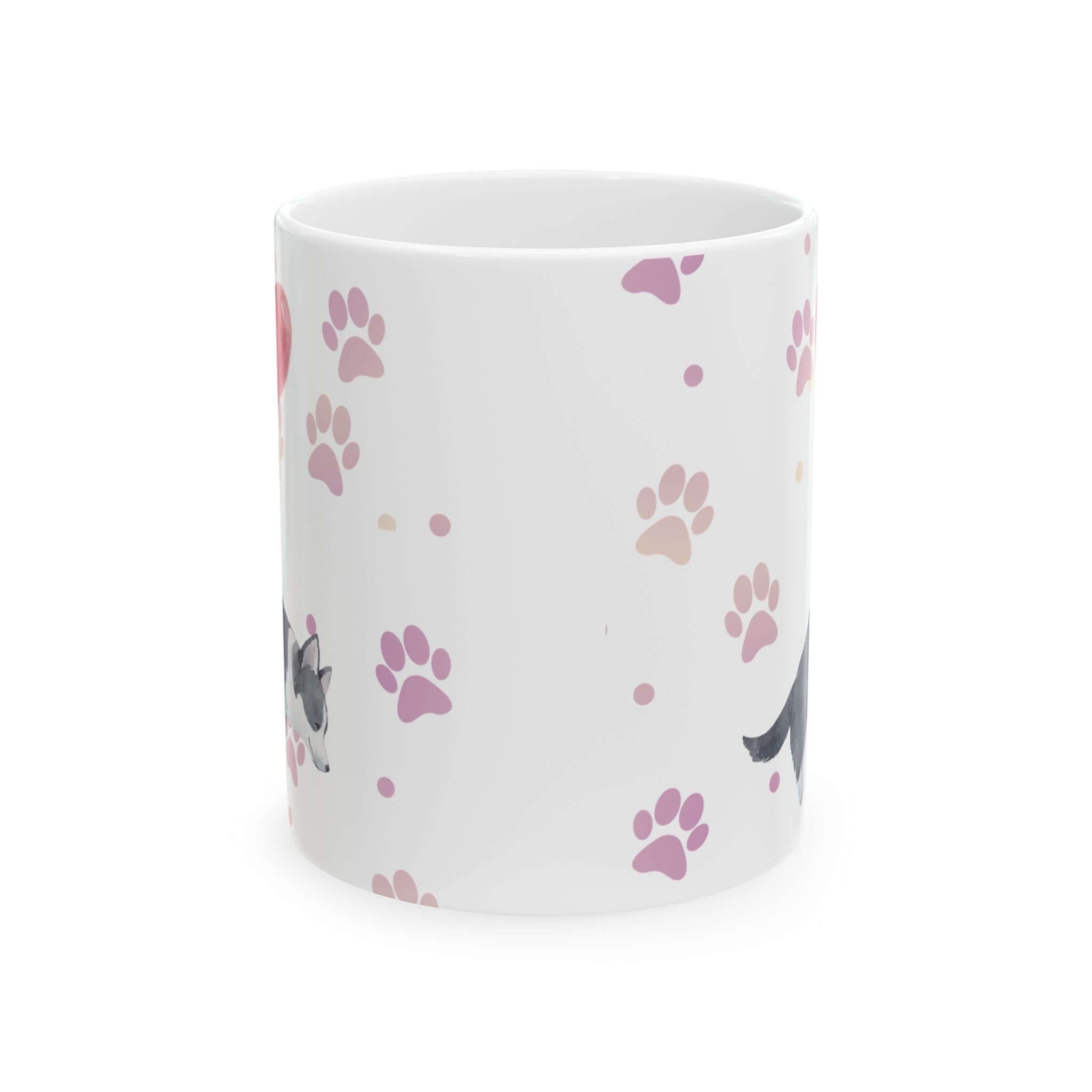 Corgi Balloon Paw Print Ceramic Coffee Cup (11oz, 15oz)