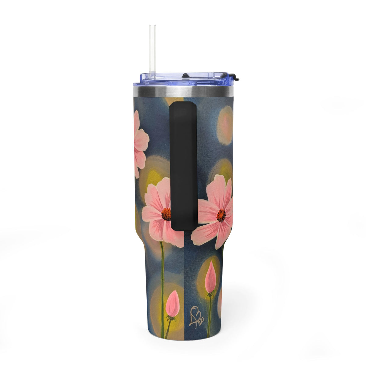 40oz Backlit Flowers Vacuum Tumbler