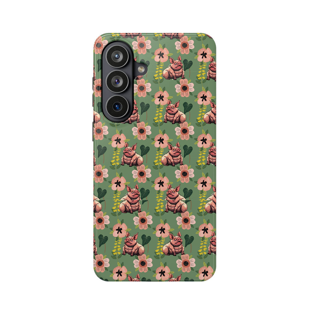 Floral Squonk Pattern Impact Phone Case — Protective iPhone Cover with Pink Flowers