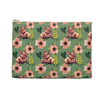 Floral Squonk Accessory Pouch — Cute Cryptid Makeup & Travel Zipper Bag