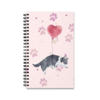 Corgi Balloon Spiral Journal — Cute Paw Print Notebook