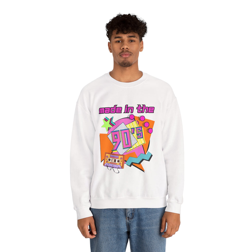 90s Retro Sweatshirt — "Made in the 90's" Vintage Cassette Crewneck
