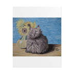 Cat with Sunflowers Poster — Rolled Art Print