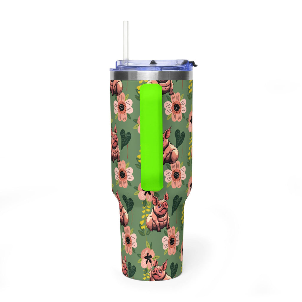 40oz Floral Squonk Tumbler — Insulated Vacuum Travel Mug