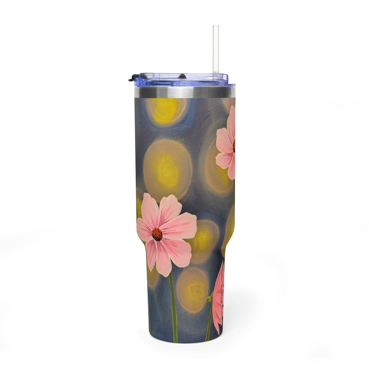40oz Backlit Flowers Vacuum Tumbler