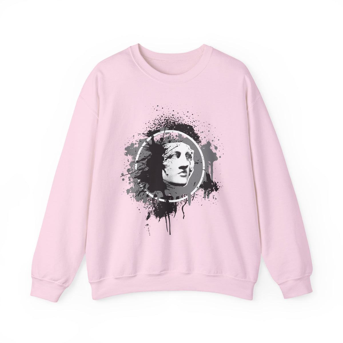 Classical Statue Ink-Splash Crewneck Sweatshirt