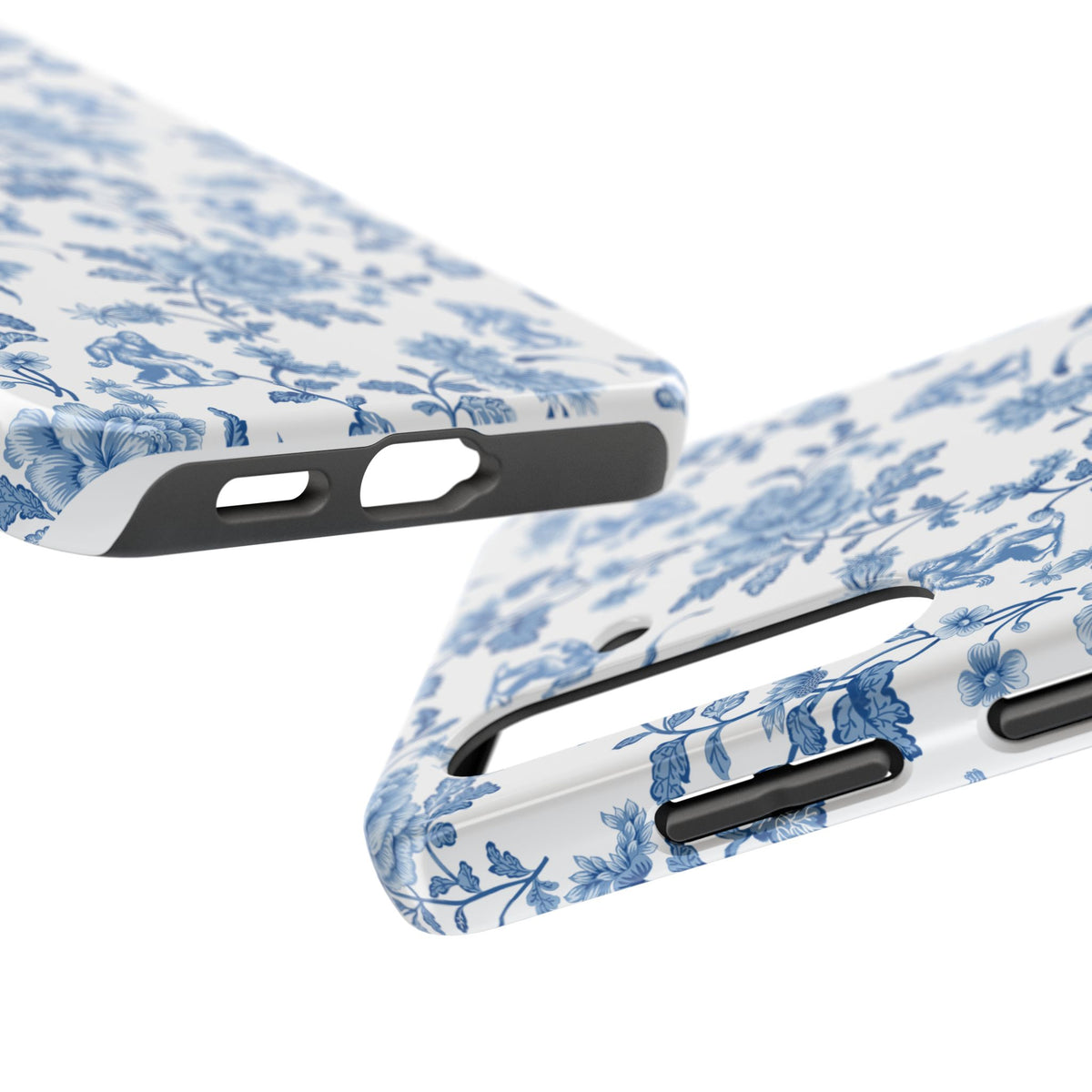 Bigfoot Floral Porcelain Tough Phone Case — Vintage Delft Pattern Protective Phone Case