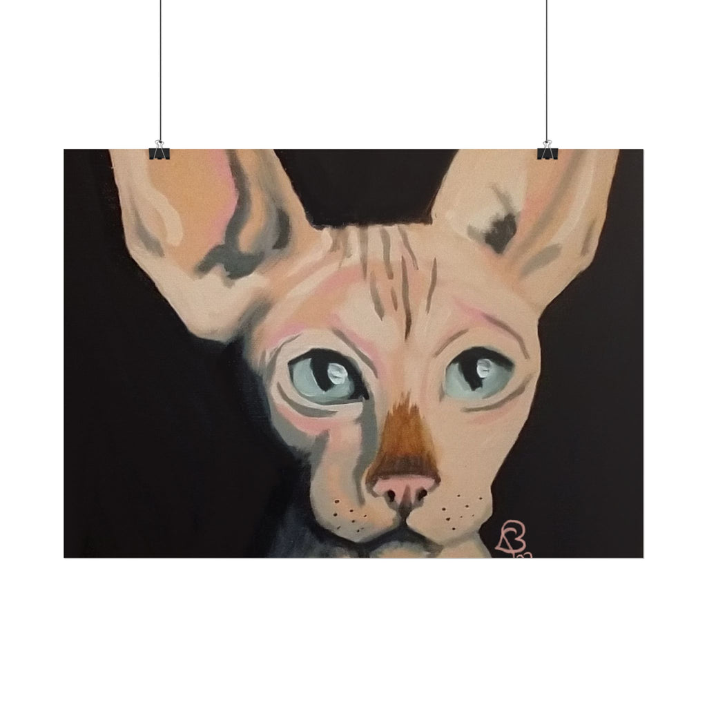 Sphynx Cat Art Poster — Rolled Fine Art Print