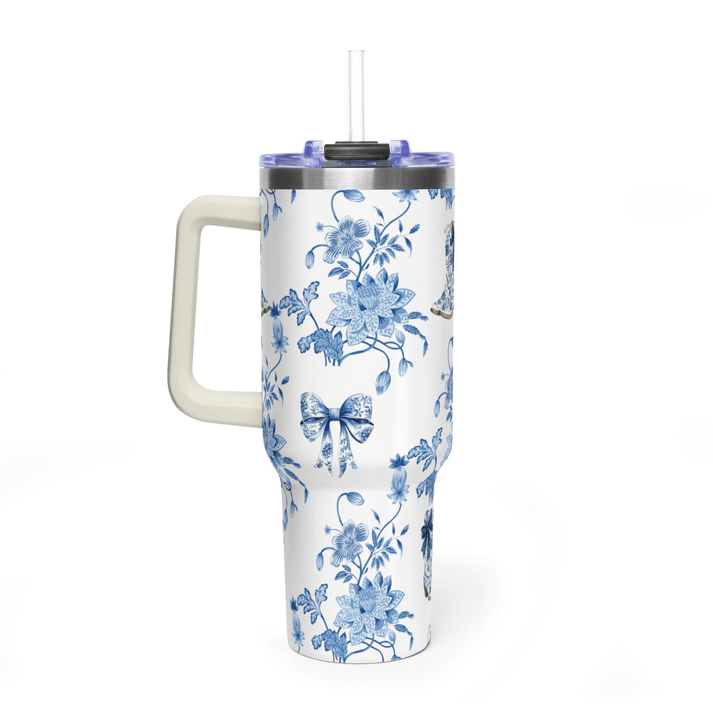 40oz Girly Western Floral Tumbler