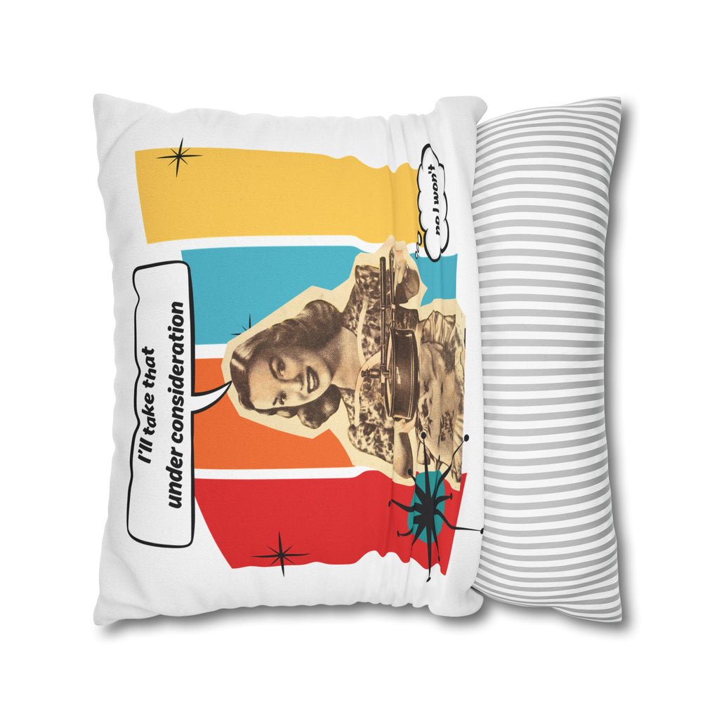 Retro Pop Art Pillow – “I’ll Take That Under Consideration” Throw Pillow