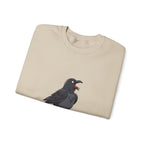 Crewneck Sweatshirt — Screaming Crow Graphic with "FUC AWF" Text