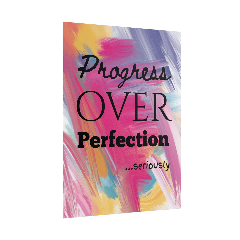 "Progress Over Perfection" – Motivational Wall Art for Office, Studio & Classroom