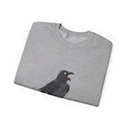 Crewneck Sweatshirt — Screaming Crow Graphic with "FUC AWF" Text