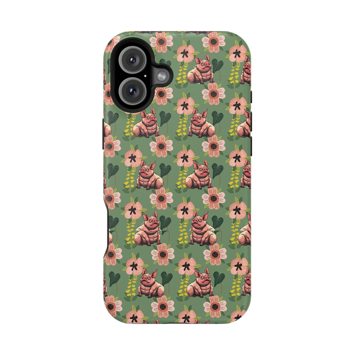 Floral Squonk Pattern Impact Phone Case — Protective iPhone Cover with Pink Flowers