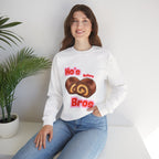 Crewneck Sweatshirt — "Ho's Before Bros" Food Pun Graphic