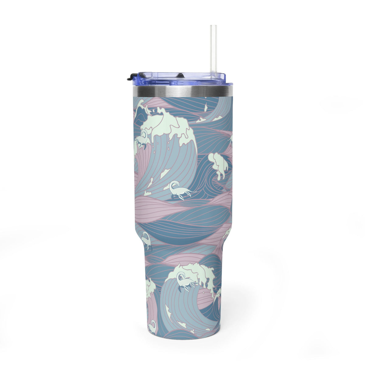 Nessie Waves 40oz Vacuum Tumbler — Insulated Travel Mug