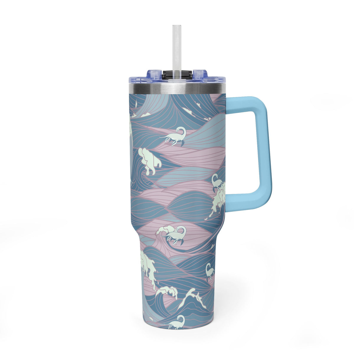 Nessie Waves 40oz Vacuum Tumbler — Insulated Travel Mug