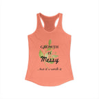 Personalize it! Women's Growth is Messy Ideal Racerback Tank