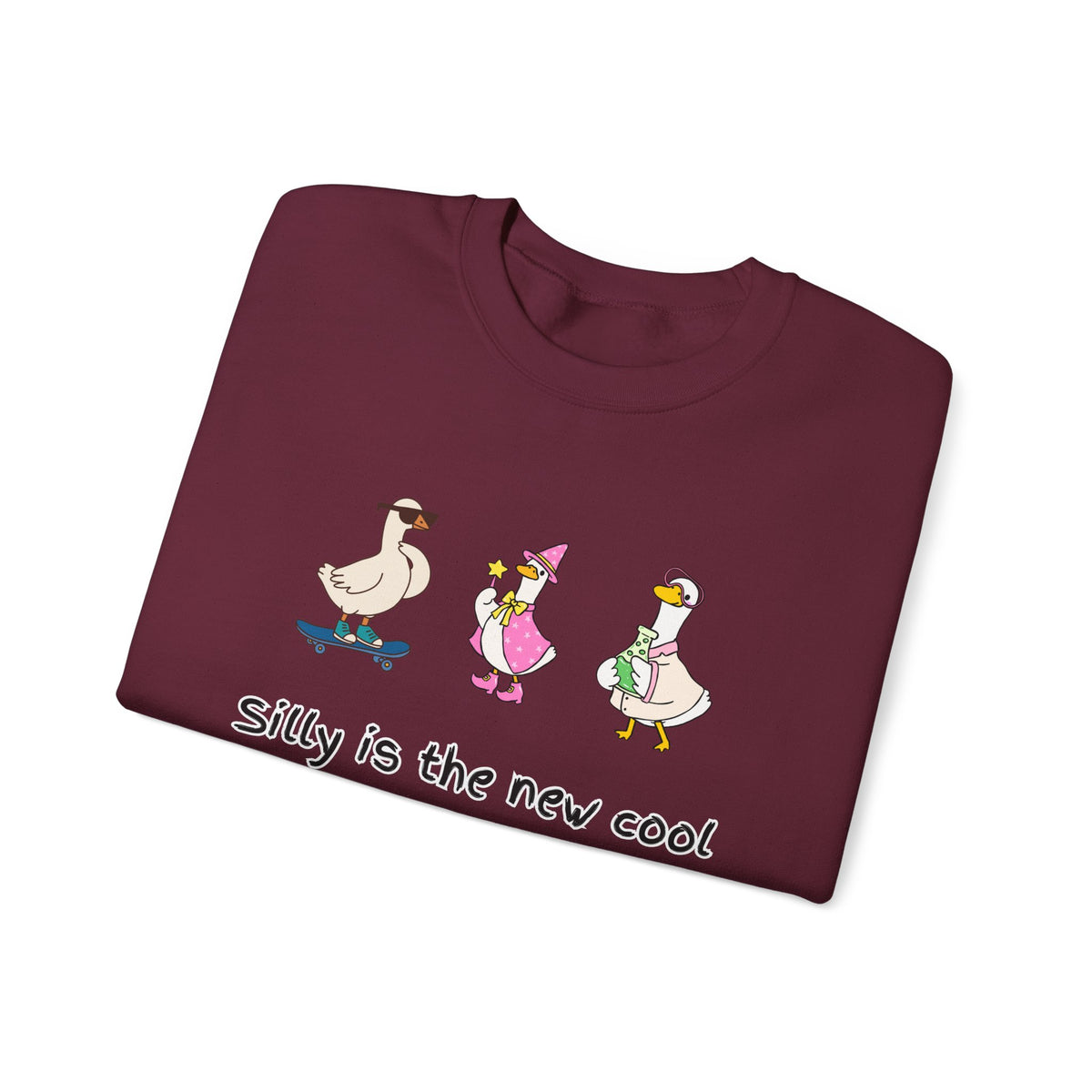 Silly Is The New Cool Sweatshirt — Cute Dancing Ducks Graphic Crewneck