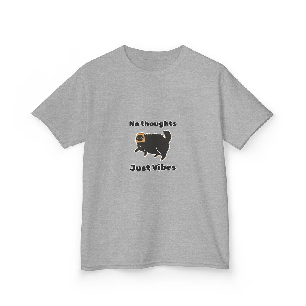Youth 'No Thoughts Just Vibes' Cat Graphic Shirt