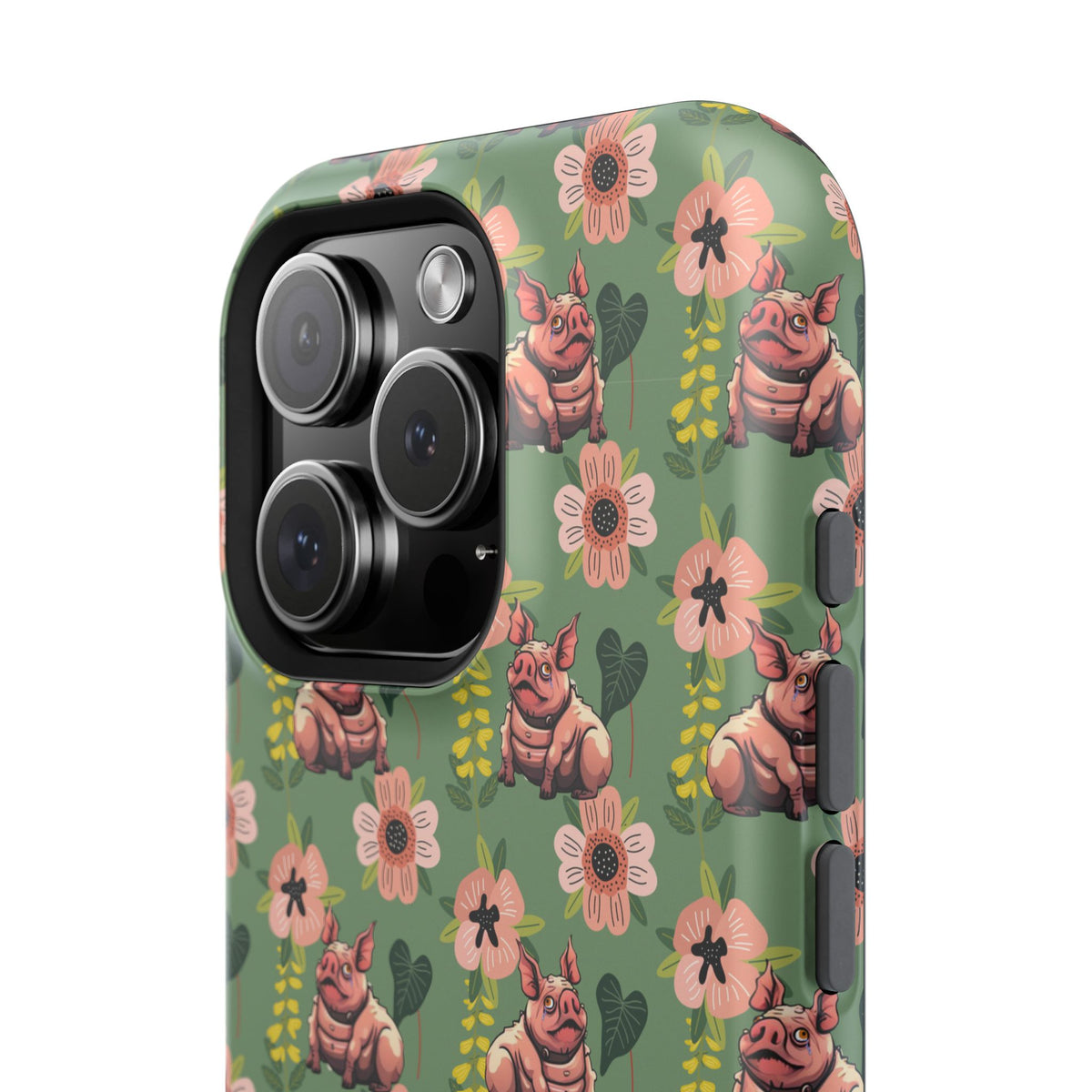 Floral Squonk Pattern Impact Phone Case — Protective iPhone Cover with Pink Flowers