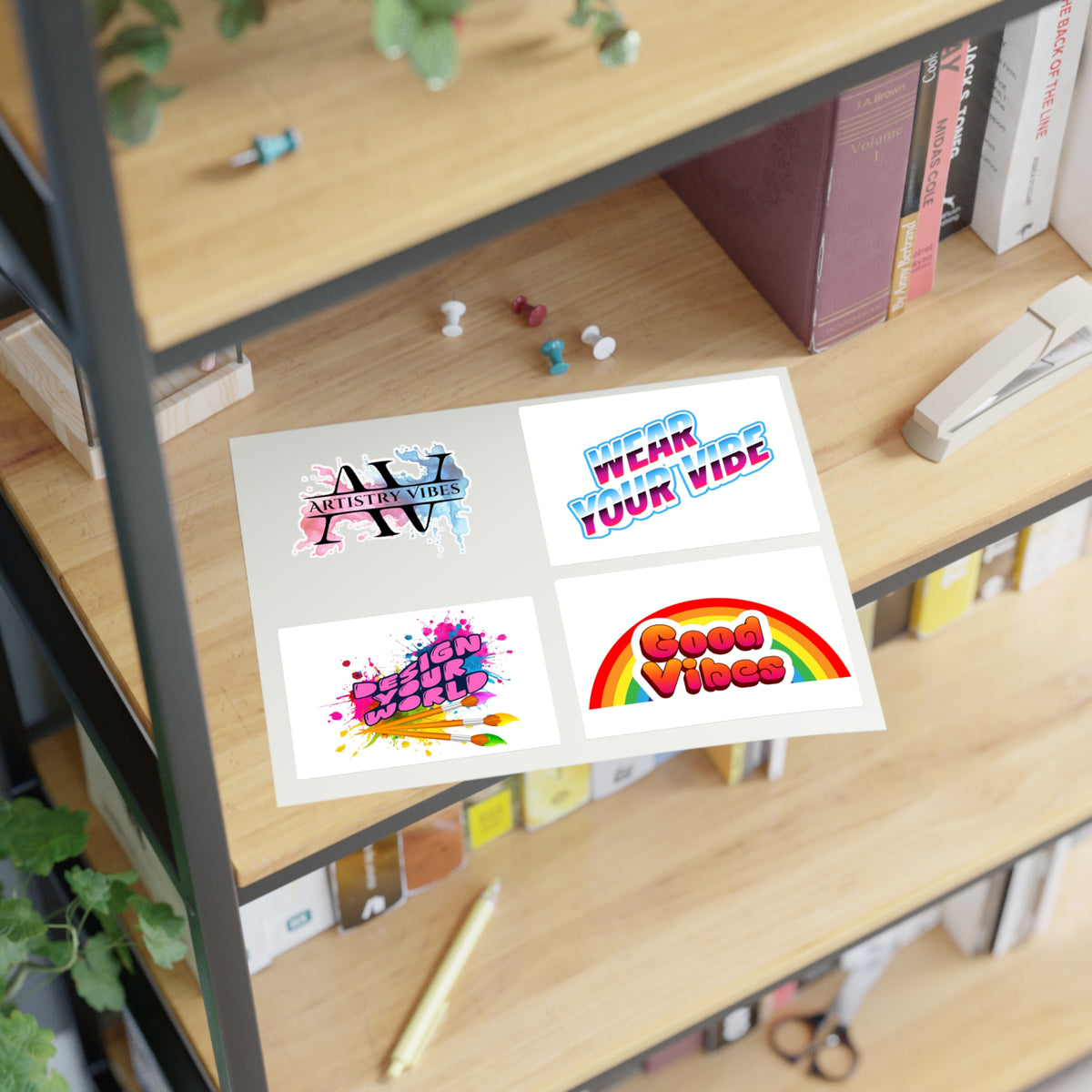 Vibrant Vibes Sticker Sheet – Artistry, Good Vibes & Wear Your Vibe Decals