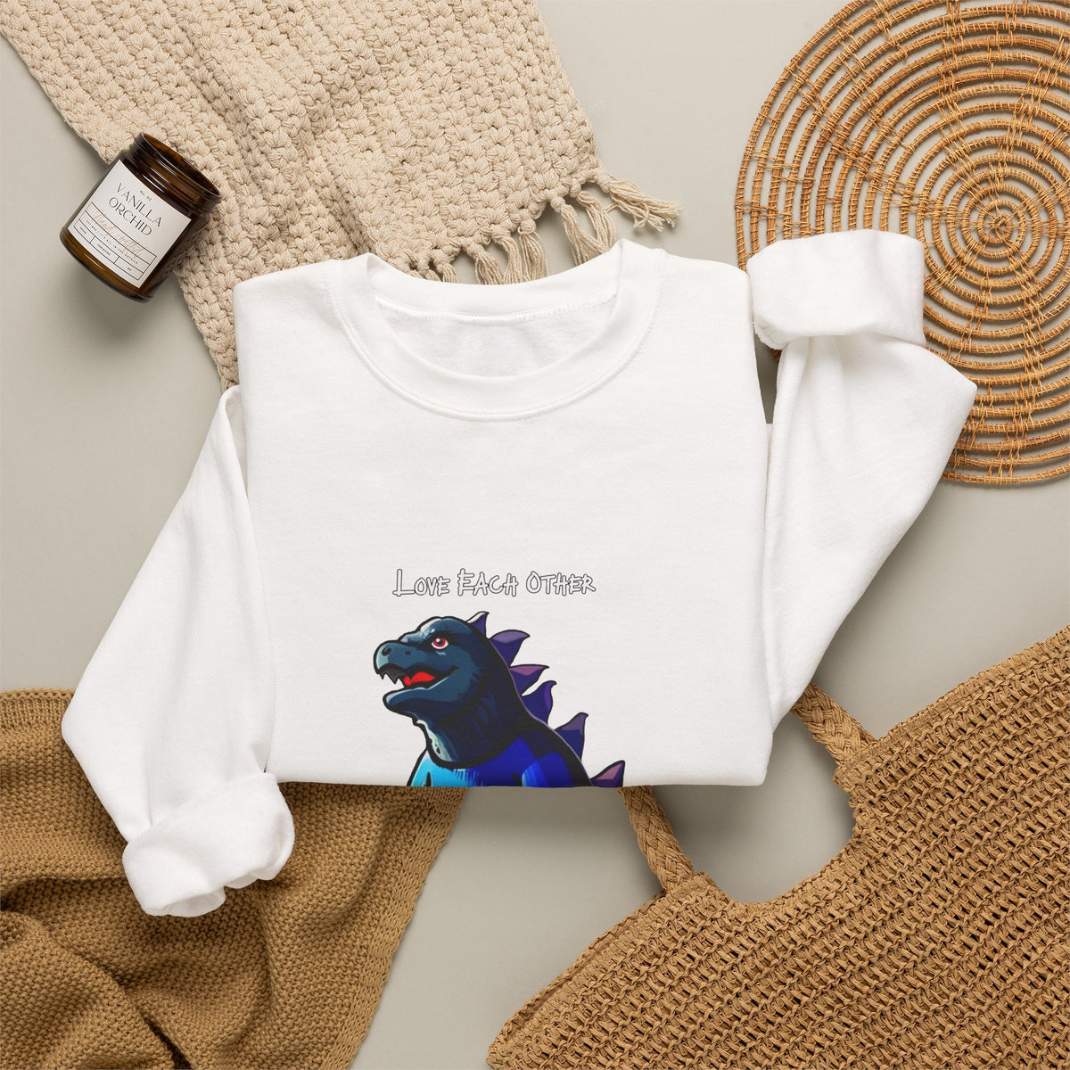 Godzilla Love Rainbow Crewneck Sweatshirt