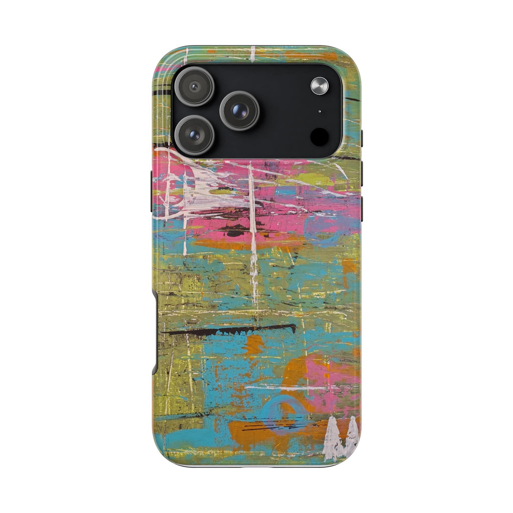 1980s Puke Tough Phone Case — Distressed Pastel Art Protective Cover