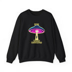 Crewneck Sweatshirt — "Finally We Found Intelligent Life" Neon UFO Graphic