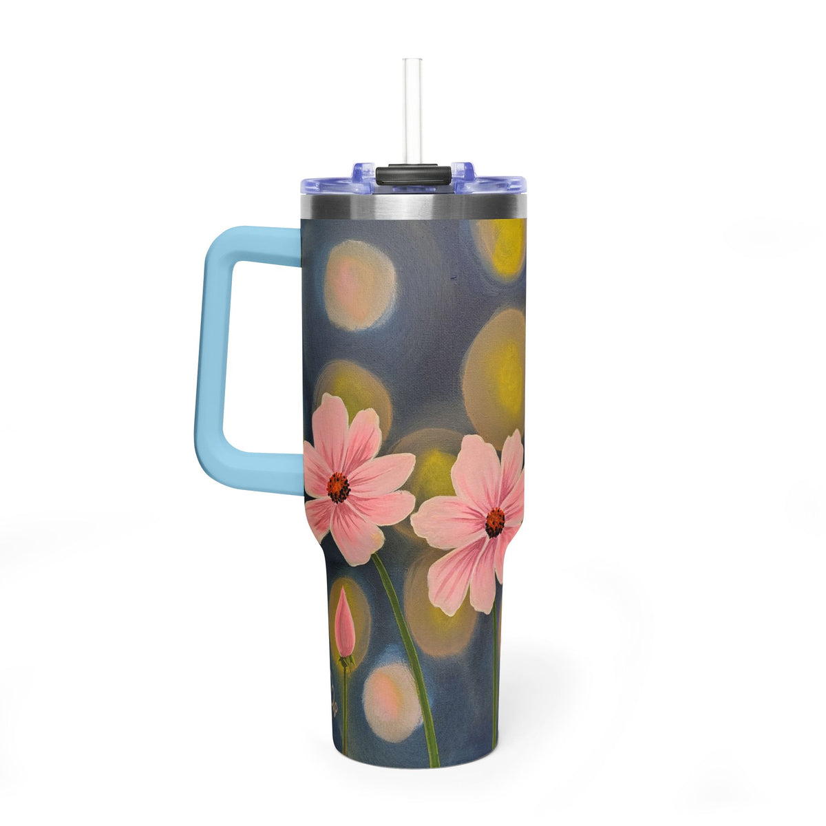 40oz Backlit Flowers Vacuum Tumbler