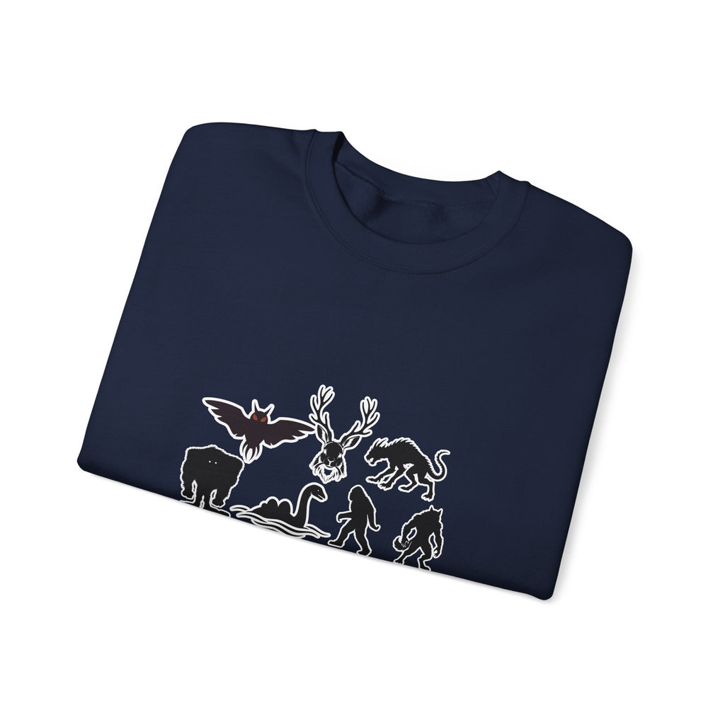 Crewneck Sweatshirt — "Emotionally Supported by Cryptids" Graphic
