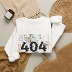 404 Not Found Crewneck Sweatshirt — Glitch Tech Graphic Pullover