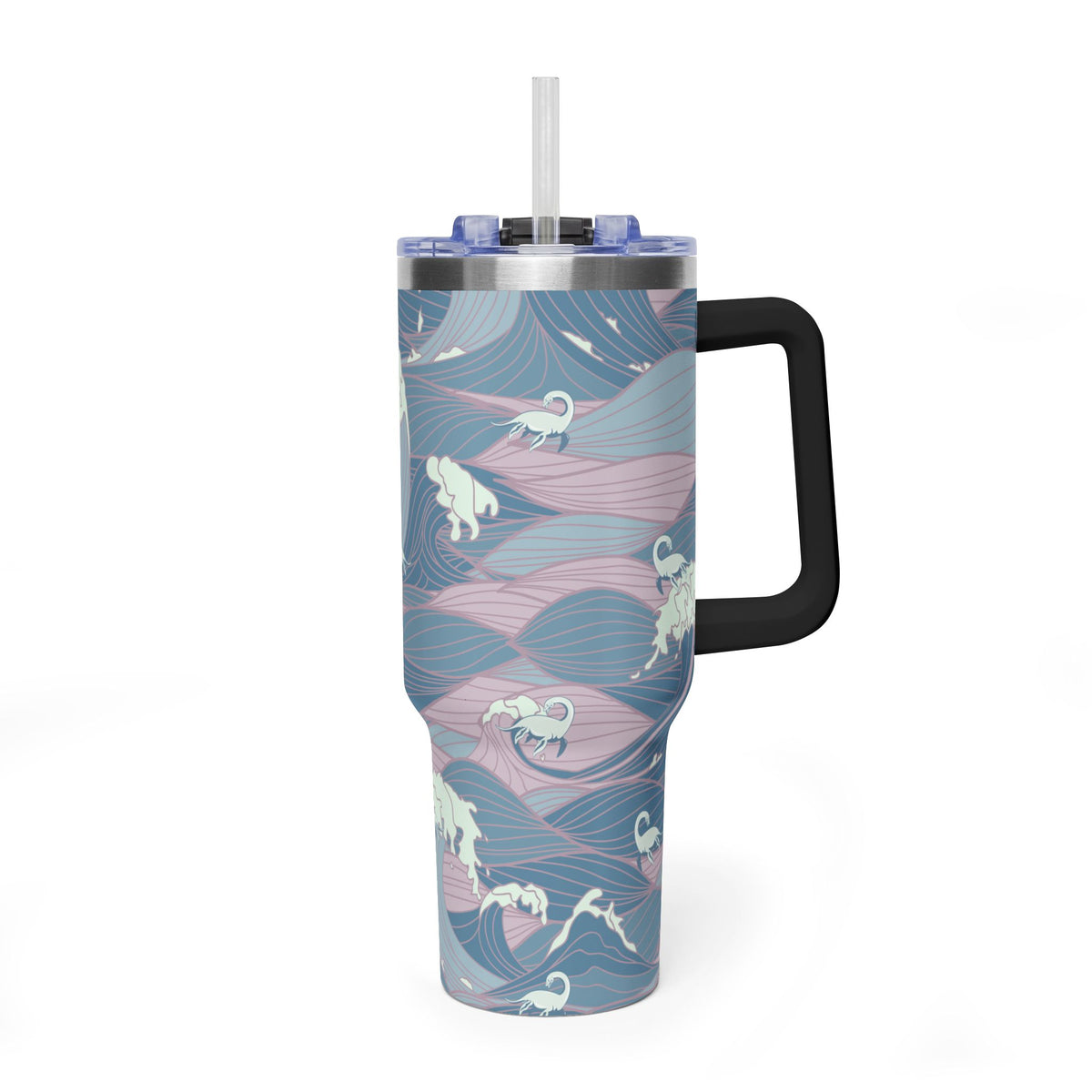 Nessie Waves 40oz Vacuum Tumbler — Insulated Travel Mug