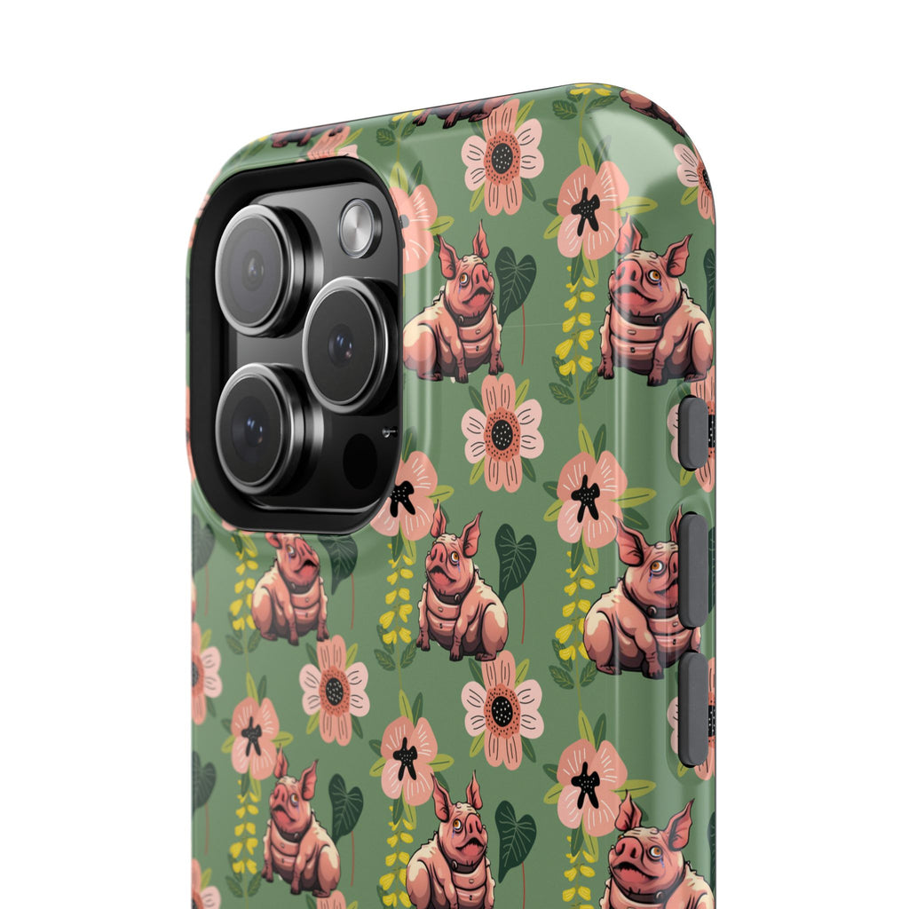 Floral Squonk Pattern Impact Phone Case — Protective iPhone Cover with Pink Flowers