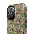 Floral Squonk Pattern Impact Phone Case — Protective iPhone Cover with Pink Flowers
