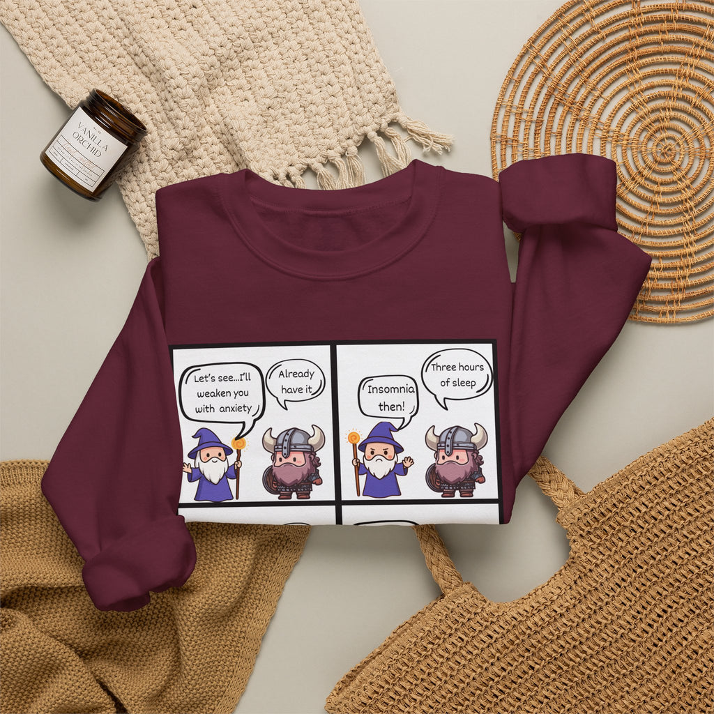 Comic D&D Sweatshirt — Cute Panel Cartoon Crewneck