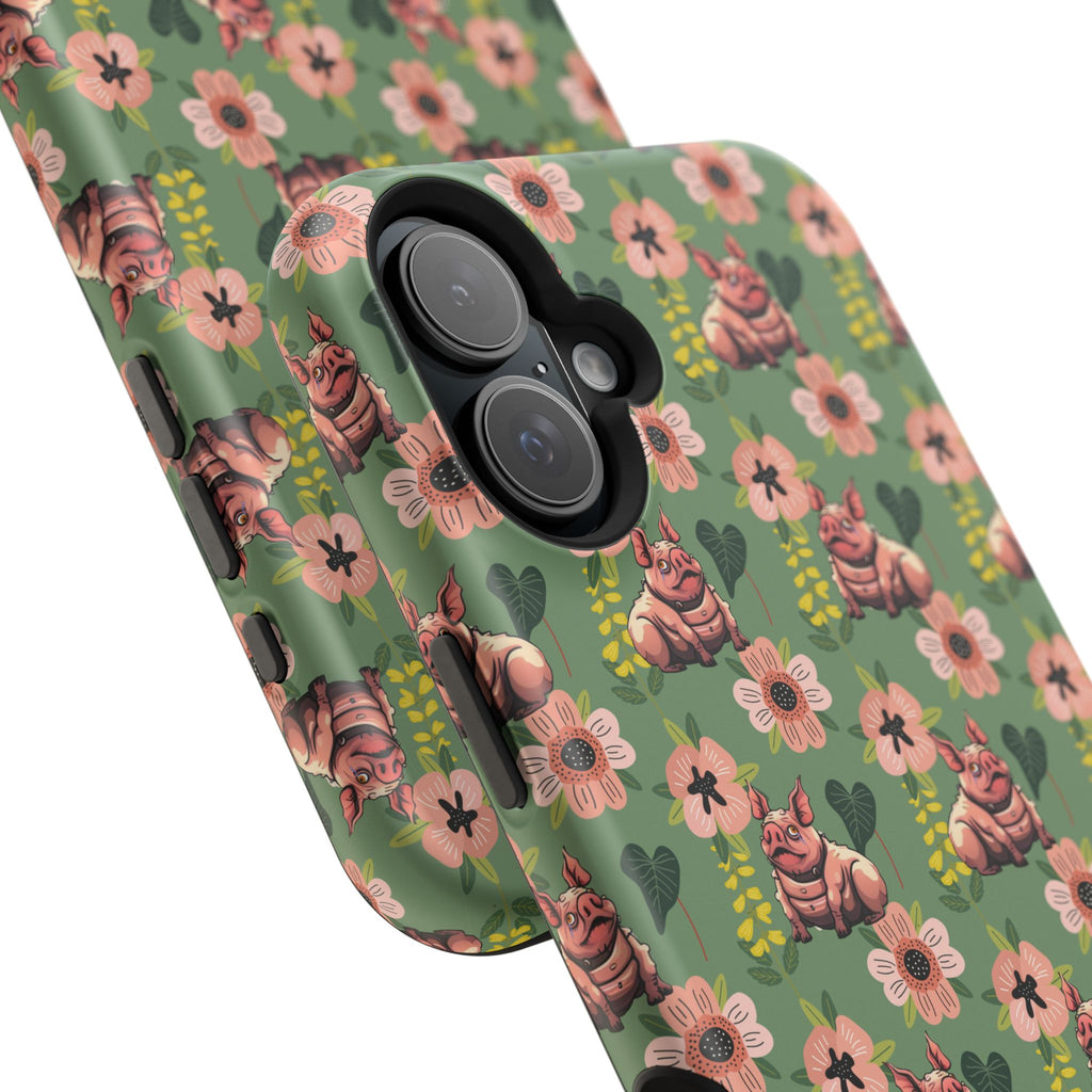 Floral Squonk Pattern Impact Phone Case — Protective iPhone Cover with Pink Flowers