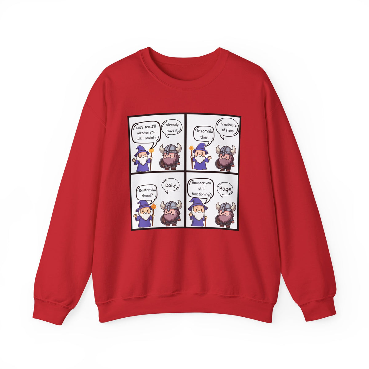 Comic D&D Sweatshirt — Cute Panel Cartoon Crewneck