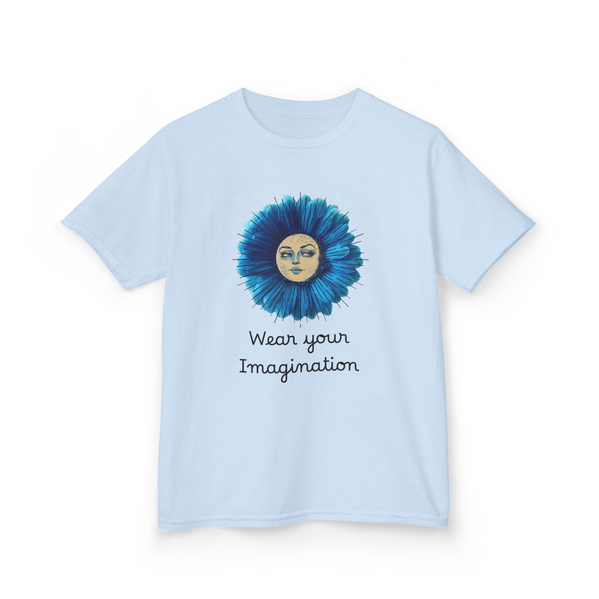 Personalize it! Youth 'Wear Your Imagination' Blue Flower Face Graphic