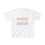 Youth Rainbow Dachshund Pattern Cute Dog Graphic Tee