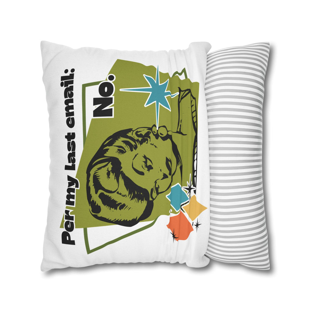Retro 'Per My Last Email: No.' Throw Pillowcase