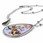 Personalized Oval Photo Necklace — Custom Pet Photo Teardrop Pendant