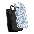 Bigfoot Floral Porcelain Tough Phone Case — Vintage Delft Pattern Protective Phone Case