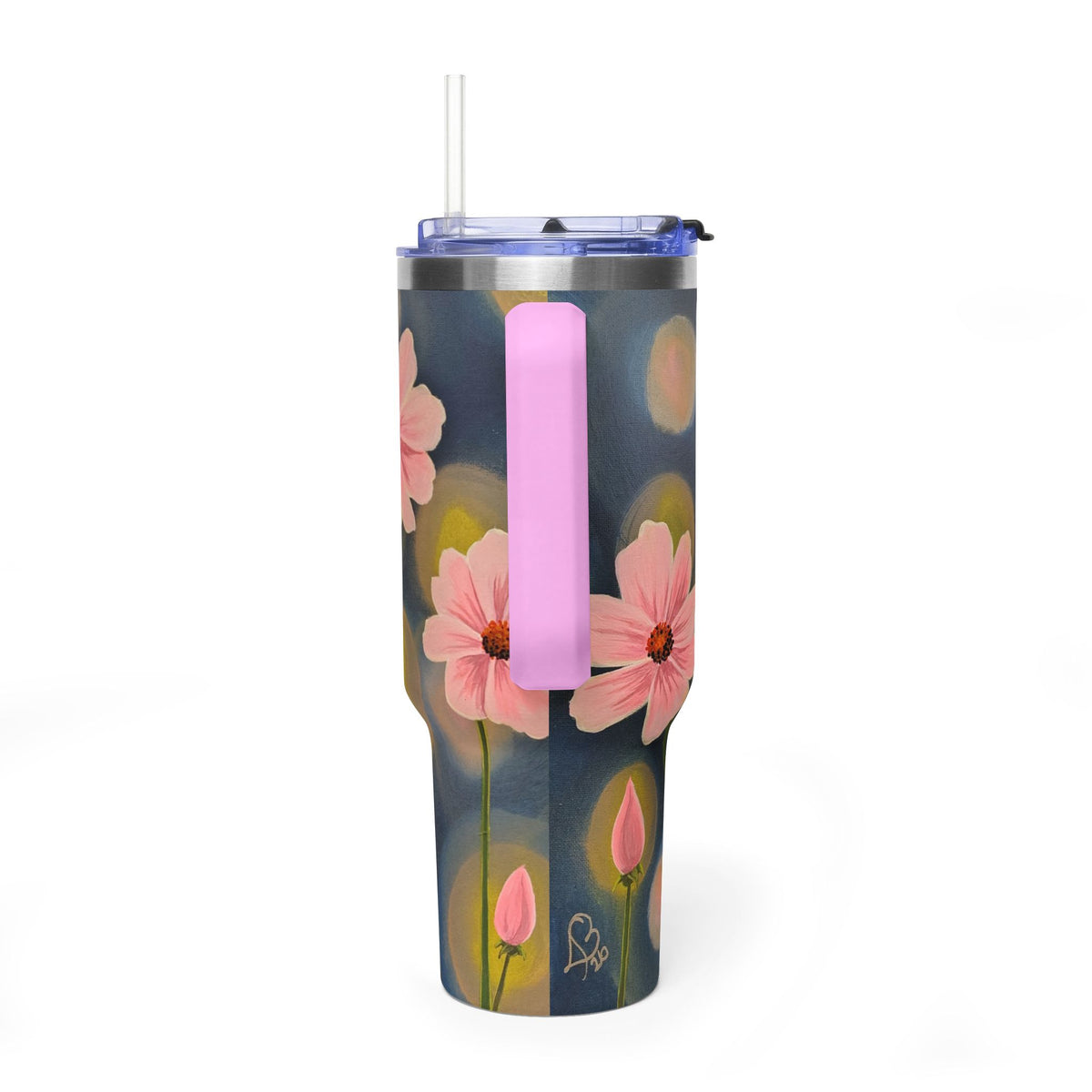 40oz Backlit Flowers Vacuum Tumbler