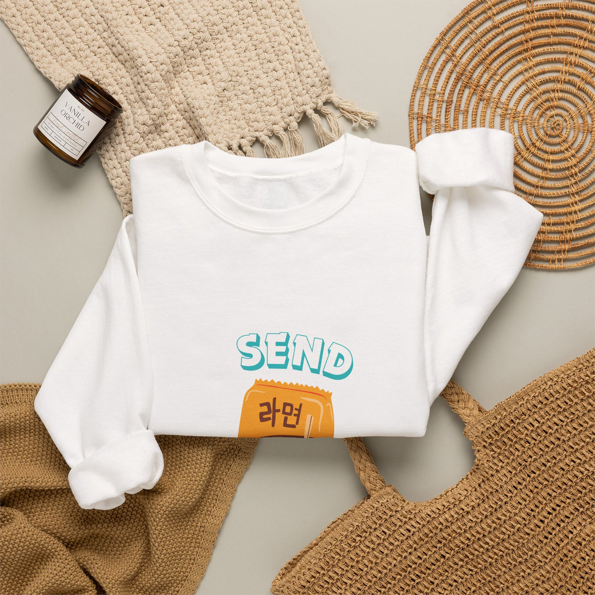 Send Noods Sweatshirt — Cute Ramen Graphic Crewneck