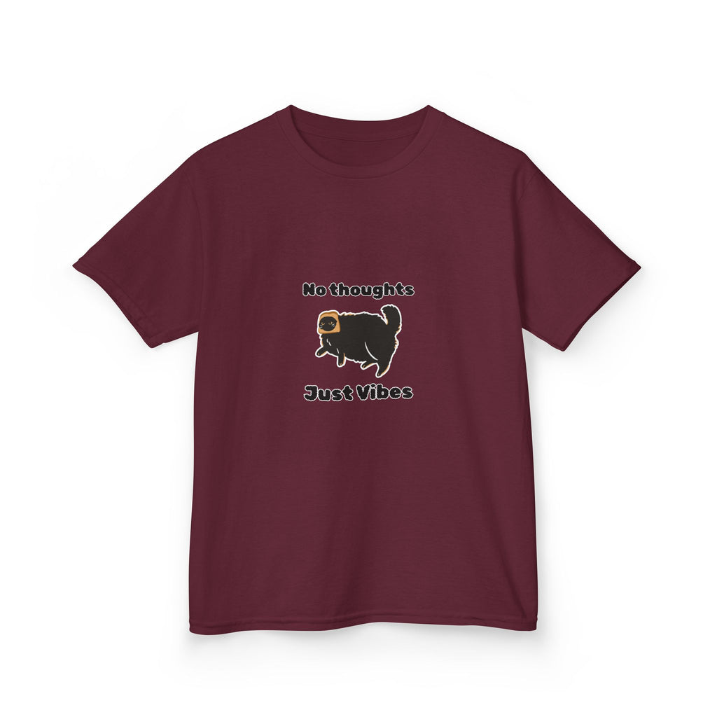 Youth 'No Thoughts Just Vibes' Cat Graphic Shirt