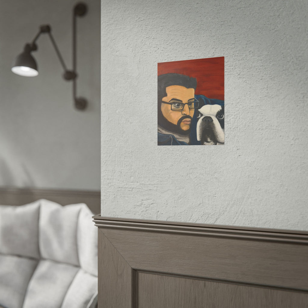 Rolled Poster — Boy and His Dog Portrait Art Print
